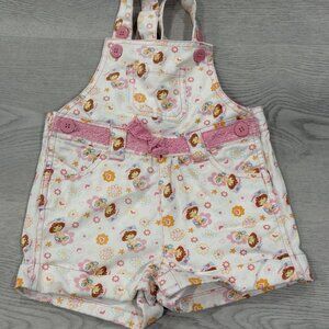 Vintage 2007 Strawberry Shortcake Infant Shortalls Overalls Romper Size 18M Flor
